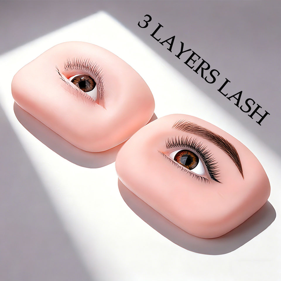 Eyelash Extension Open Eye - Neue 5D-Wimpernverlängerungs-Akademie Schul-Trainings-Übungspuppe Realistischer 3-Schicht-Silikon-Modellkopf mit