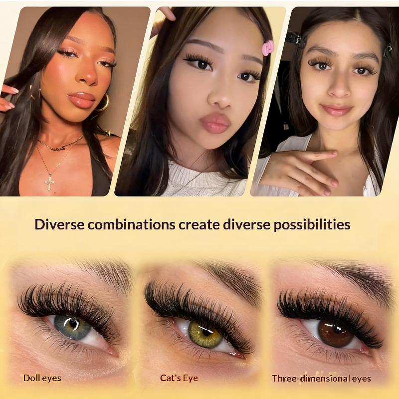 Eyelash Extension For Asian Eyes - Neues DIY Wimpernverlängerungs-Set Klebefreie Einzelwimpern-Büschel Faux