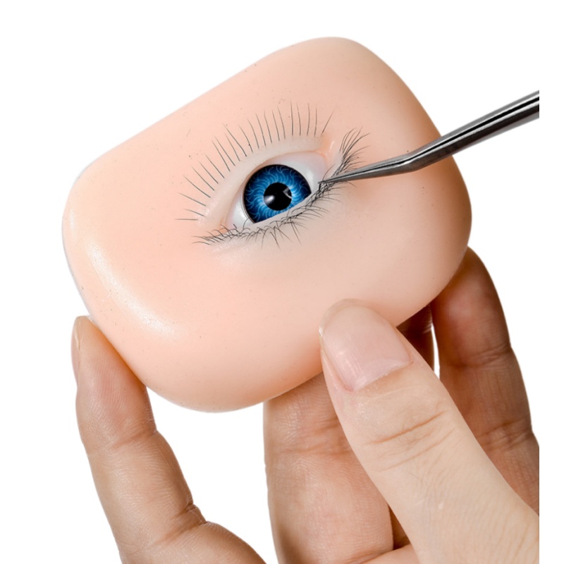 Eyelash Extension Open Eye - 3D-Wimpernverlängerungs-Akademie Schulungs-Übungskopf Realistisches 3-Schicht-Silikonmodell mit offenen