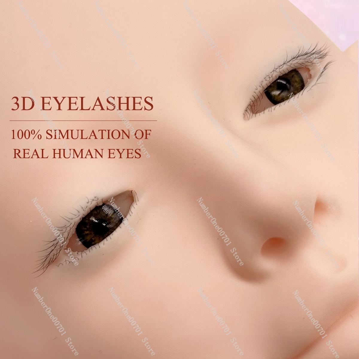Eyelash Extension Open Eye - 3-Schichtige Silikon-Mannequin-Kopf mit Aufklappbaren Augen, Realistisches
