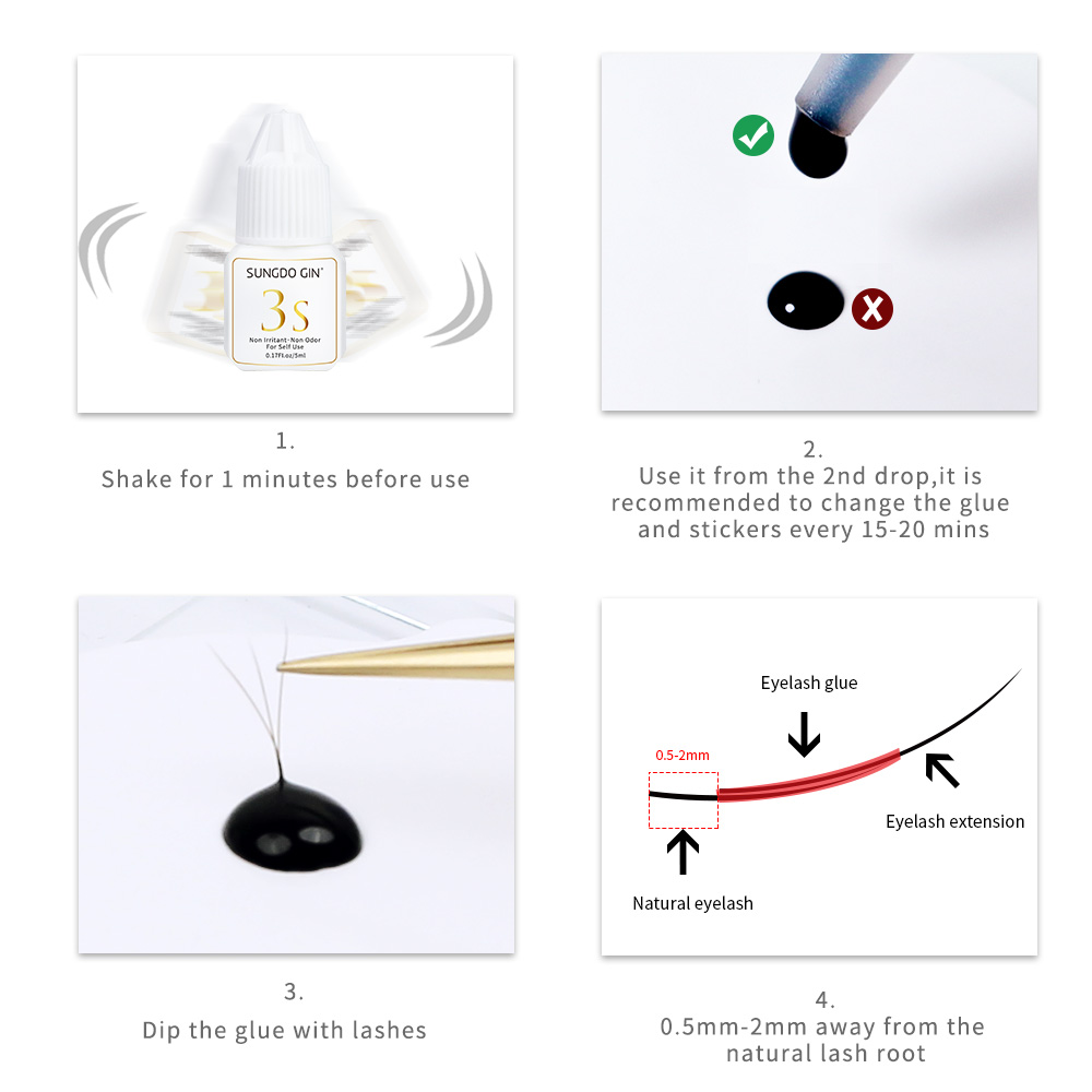 Wimpernverlängerungskleber, 3S – Eyelash Extension Open Eye Bewertung und Preis