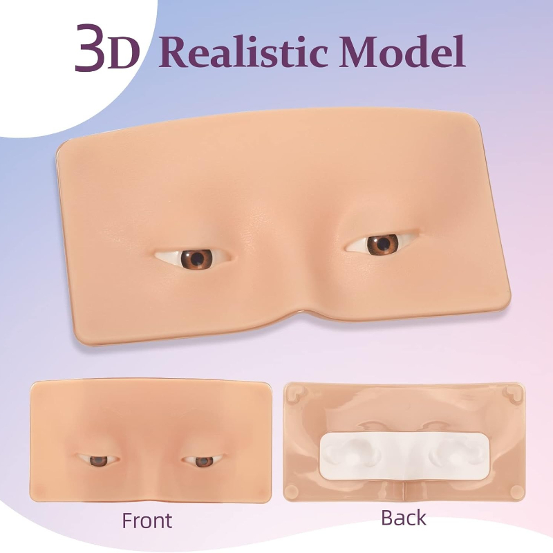 3D Silikon Gesichts-Make-up-Üb – Eyelash Extension Open Eye Bewertung und Preis