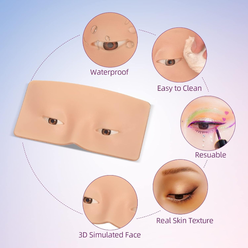 3D Silikon Gesichts-Make-up-Üb – Eyelash Extension Open Eye Bewertung und Preis